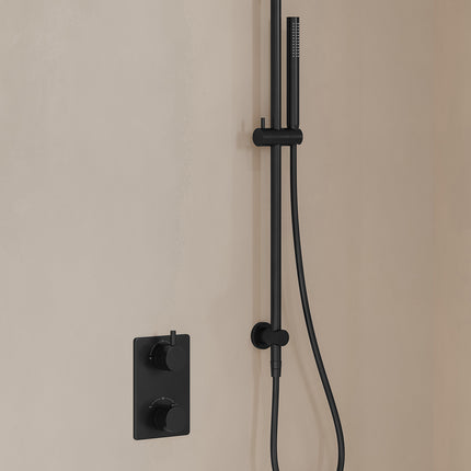 Wiesbaden Caral inbouwthermostaat beam hoofddouche staafhanddouche mat zwart - afbeelding 2 | Schwertz & Co