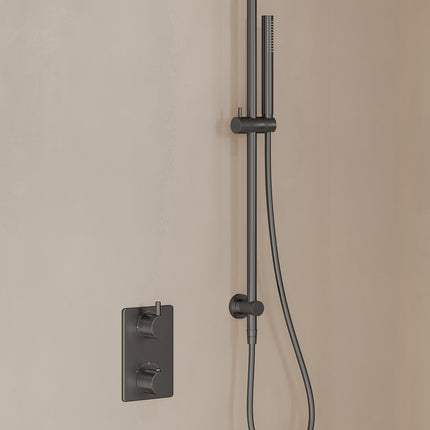Wiesbaden Caral inbouwthermostaat beam hoofddouche staafhanddouche gunmetal - afbeelding 2 | Schwertz & Co