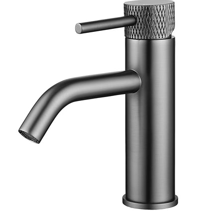 Wiesbaden Ribbd wastafelkraan met coldstart gunmetal | Schwertz & Co