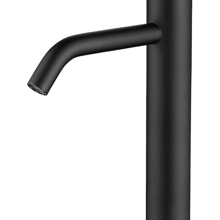 Wiesbaden Ribbd XL wastafelkraan hoog mat zwart | Schwertz & Co