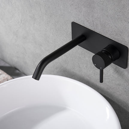 Wiesbaden Ribbd inbouw wastafelkraan mat zwart - productfoto | Schwertz & Co