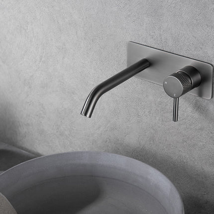 Wiesbaden Ribbd inbouw wastafelkraan gunmetal - sfeerfoto | Schwertz & Co