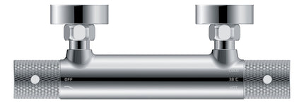 Wiesbaden Ribbd thermostatische douchemengkraan chroom - detailfoto | Schwertz & Co