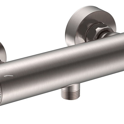 Wiesbaden Ribbd thermostatische douchemengkraan 15 cm geborsteld staal | Schwertz & Co