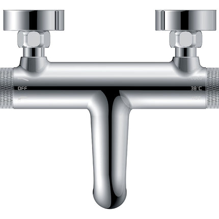 Wiesbaden Ribbd thermostatische badmengkraan 15 cm chroom - detailfoto | Schwertz & Co