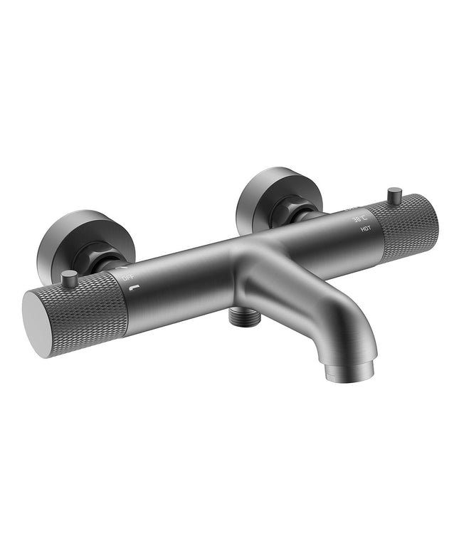 Wiesbaden Ribbd thermostatische badmengkraan gunmetal | Schwertz & Co