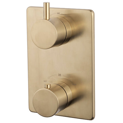 Wiesbaden Caral afbouwdeel inbouwthermostaat geborsteld messing | Schwertz & Co
