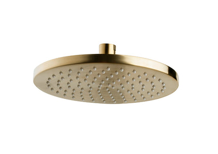 Wiesbaden UniMatch hoofddouche rond 20 cm geborsteld messing | Schwertz & Co