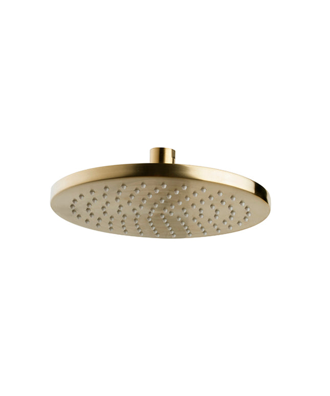 Wiesbaden UniMatch hoofddouche rond 20 cm geborsteld messing | Schwertz & Co