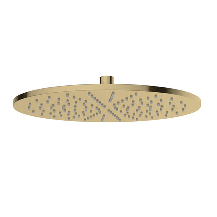 Wiesbaden UniMatch hoofddouche rond 30 cm geborsteld messing - detailfoto sproeiers | Schwertz & Co