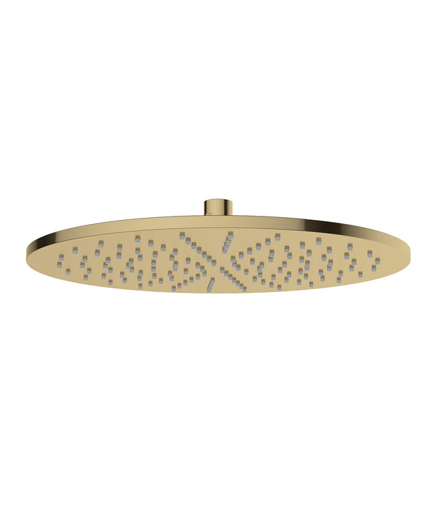 Wiesbaden UniMatch hoofddouche rond 30 cm geborsteld messing - detailfoto sproeiers | Schwertz & Co