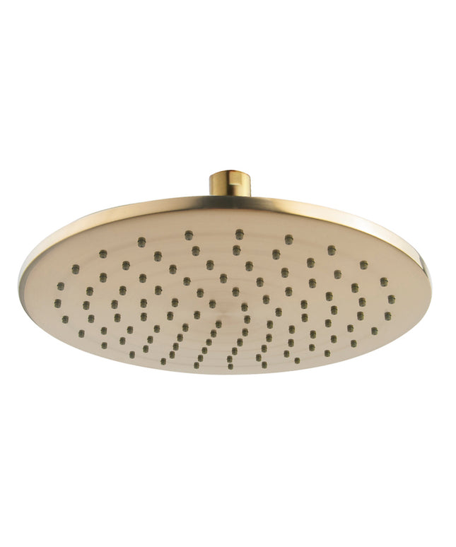 Wiesbaden UniMatch hoofddouche rond 25 cm geborsteld messing | Schwertz & Co