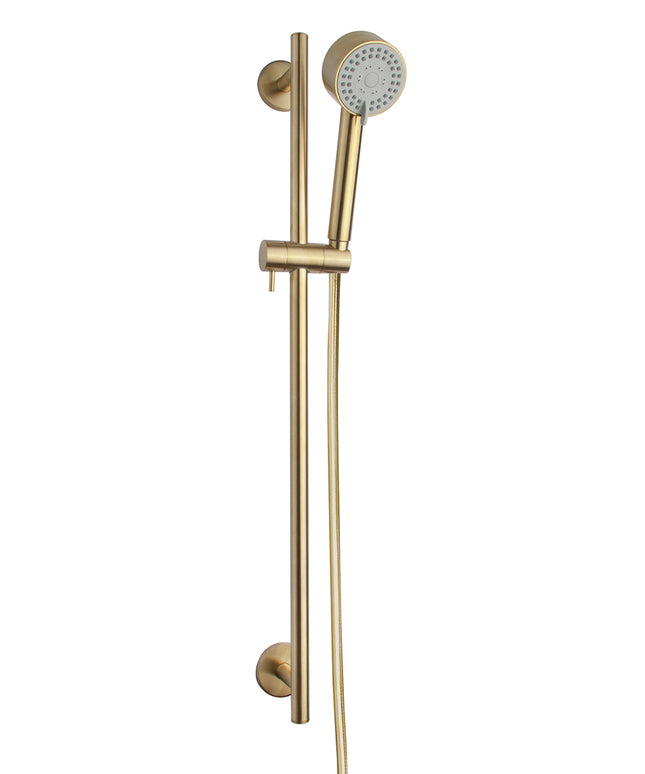 Wiesbaden UniMatch Cadans ensemble barre de douche coulissante laiton brossé | Schwertz & Co