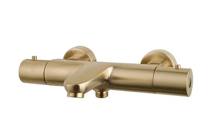 Wiesbaden Caral thermostatische badmengkraan geborsteld messing | Schwertz & Co