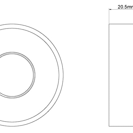 Wiesbaden Caral rozet thermostatische badmengkraan geborsteld messing - technische tekening | Schwertz & Co