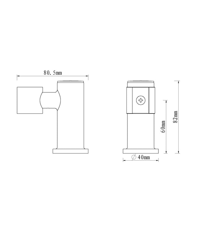 Wiesbaden UniMatch support de douchette mural orientable laiton brossé - dessin technique | Schwertz & Co