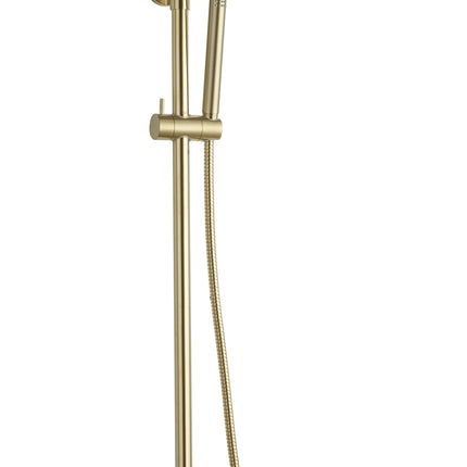 Wiesbaden Caral thermostatische regendoucheset opbouw geborsteld messing | Schwertz & Co