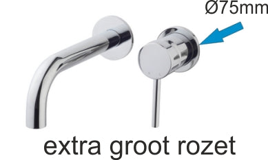 Wiesbaden Caral rozet kraangedeelte 75 mm chroom | Schwertz & Co