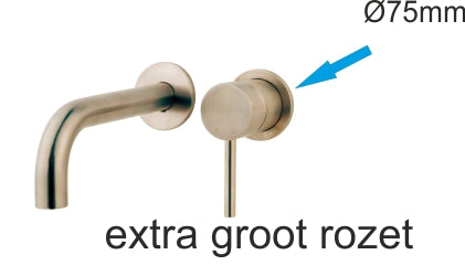 Wiesbaden Caral rozet kraangedeelte 75 mm geborsteld staal | Schwertz & Co