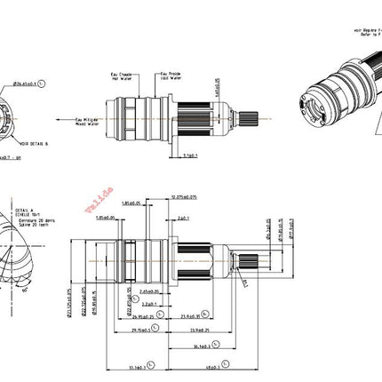 Xellanz Vernet thermostatisch binnenwerk type 4 - technische tekening | Schwertz & Co