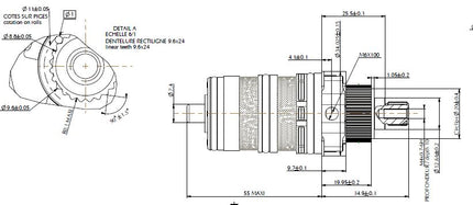 Xellanz thermostatisch binnenwerk type 1 kunststof - technische tekening | Schwertz & Co