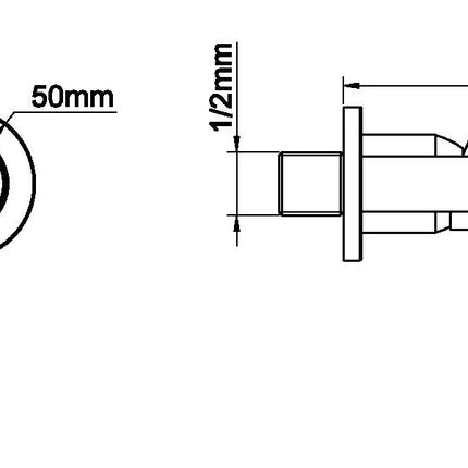 Xellanz Slim Twenty wastafel-afbouwdeel geborsteld koper - technische tekening | Schwertz & Co