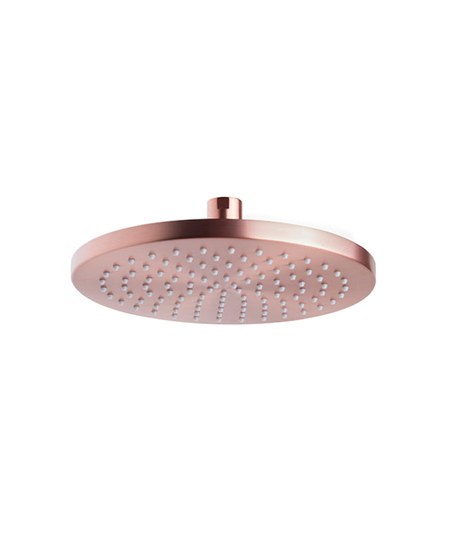 Wiesbaden UniMatch hoofddouche rond 20 cm geborsteld koper | Schwertz & Co