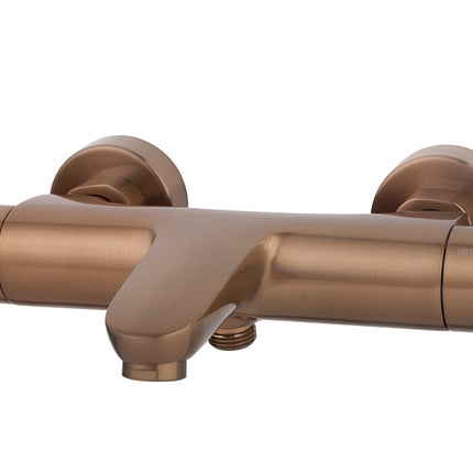 Wiesbaden Caral thermostatische badmengkraan geborsteld brons koper | Schwertz & Co