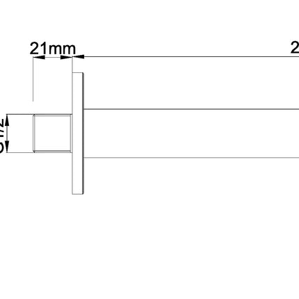 Wiesbaden Caral baduitloop rond 25 cm geborsteld brons koper PVD - technische tekening | Schwertz & Co