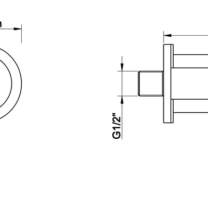 Wiesbaden Caral afbouwdeel wastafelkraan geborsteld brons koper - technische tekening | Schwertz & Co