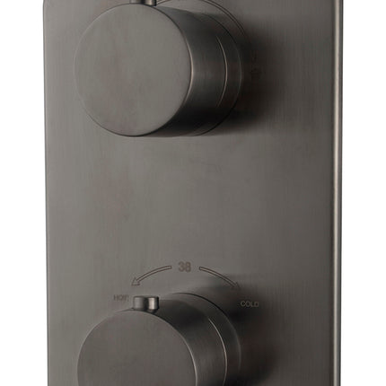 Wiesbaden Caral afbouwdeel inbouwthermostaat 2-weg gunmetal | Schwertz & Co