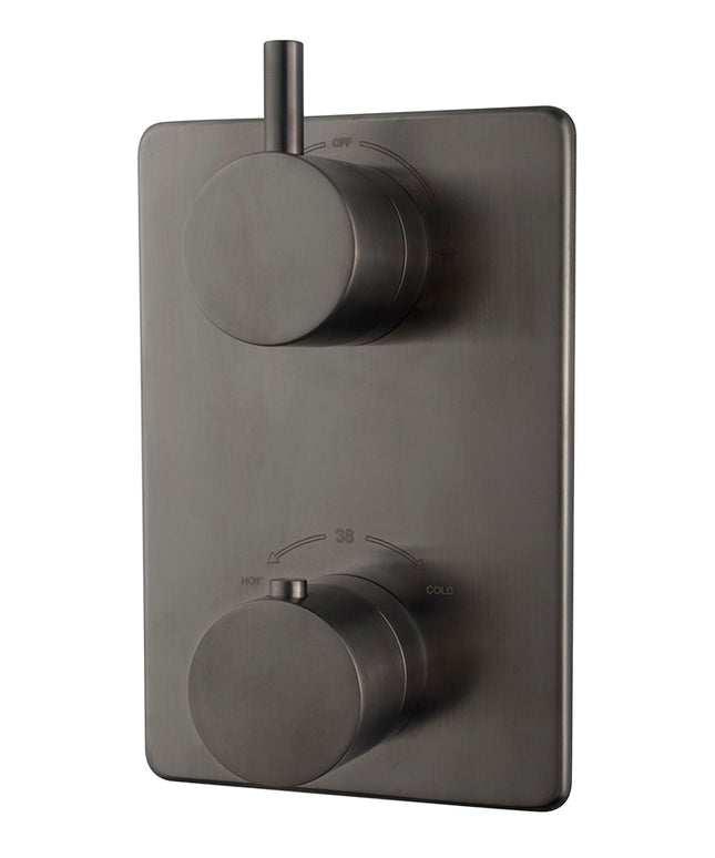 Wiesbaden Caral afbouwdeel inbouwthermostaat 2-weg gunmetal | Schwertz & Co