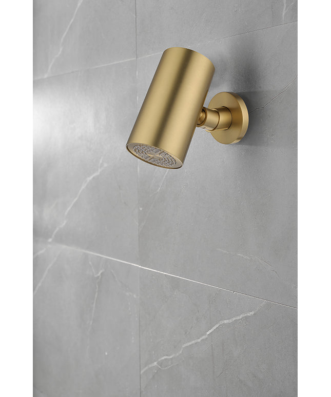 Wiesbaden UniMatch Beam hoofddouche geborsteld messing - detailfoto | Schwertz & Co