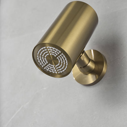 Wiesbaden UniMatch Beam hoofddouche geborsteld messing - sfeerfoto | Schwertz & Co