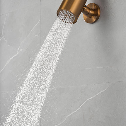 Wiesbaden UniMatch Beam hoofddouche geborsteld brons koper - detailfoto muurbevestiging | Schwertz & Co