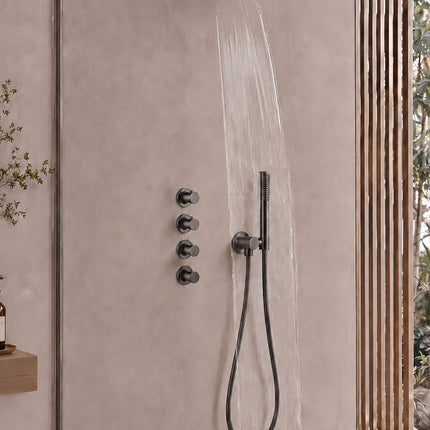Wiesbaden UniMatch Pluuto hoofddouche rond 2 standen gunmetal - afbeelding 2 | Schwertz & Co