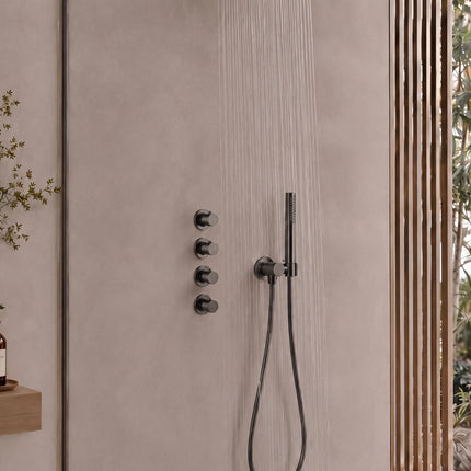 Wiesbaden UniMatch Pluuto hoofddouche rond 2 standen gunmetal - afbeelding 3 | Schwertz & Co