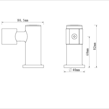 Wiesbaden UniMatch wandhanddouchehouder kantelbaar gunmetal - technische tekening | Schwertz & Co