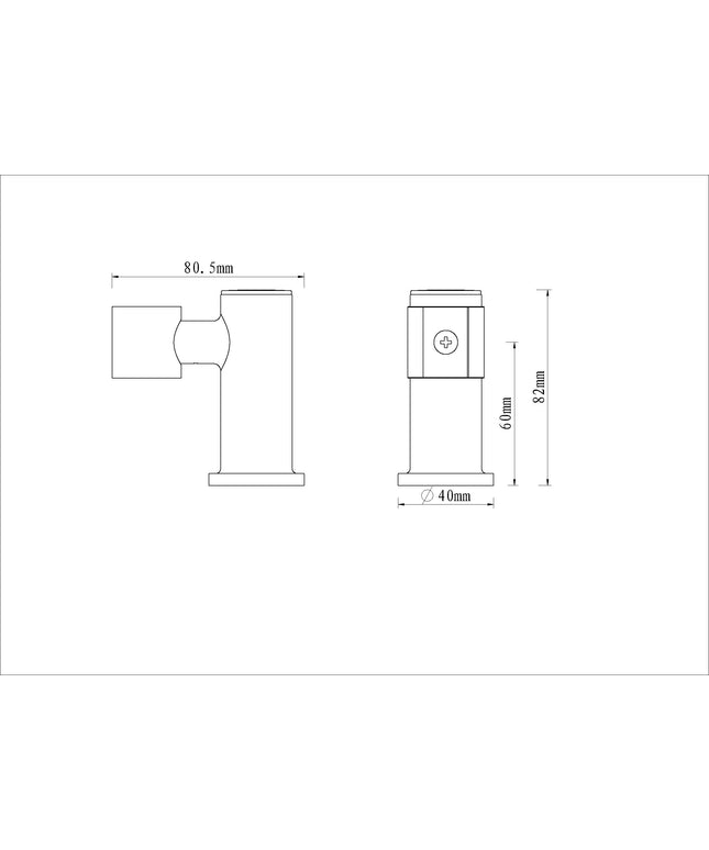 Wiesbaden UniMatch support de douchette mural orientable gunmetal - dessin technique | Schwertz & Co