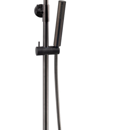 Wiesbaden Caral thermostatische regendoucheset opbouw gunmetal | Schwertz & Co