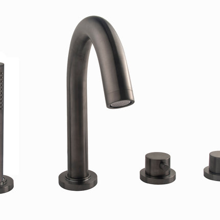 Wiesbaden Caral afbouwdeel badrandthermostaat 4-gats gunmetal | Schwertz & Co