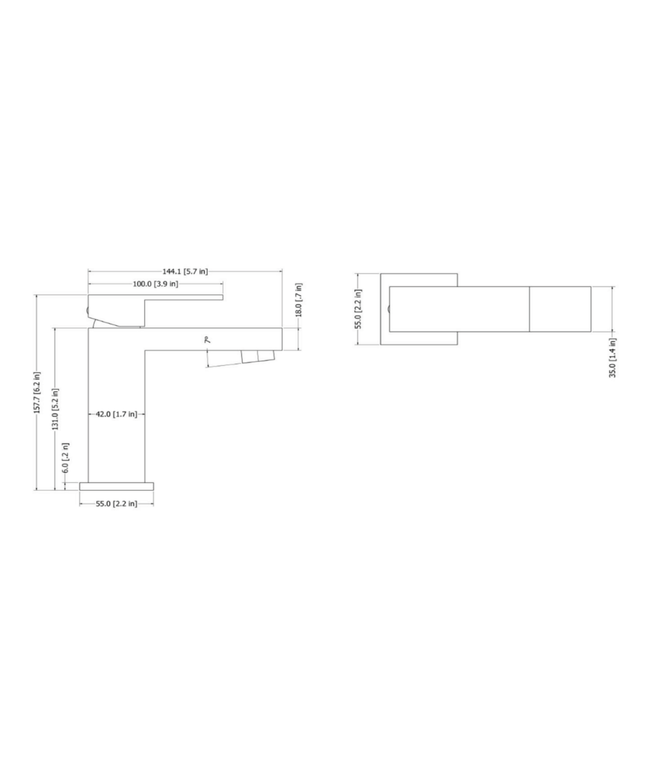 ALONI Chan wastafelkraan Square – geborsteld goud