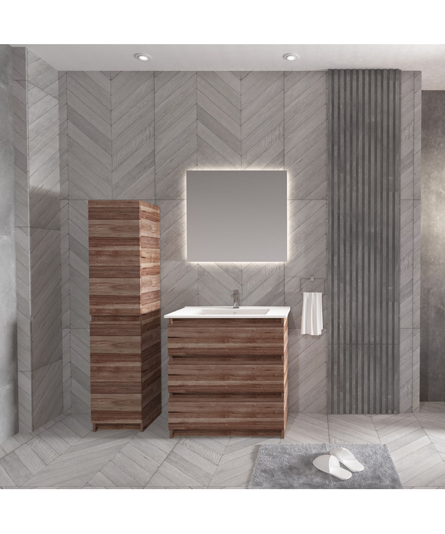 ALONI JUPITER wastafelonderkast – 80 cm – Walnoot – Softclose