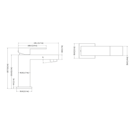 ALONI Chan wastafelkraan Square – mat zwart