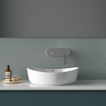 Creavit Ruby RB140 Waskom – Opbouw – Keramiek – 40x10x40 cm – Glanzend Wit