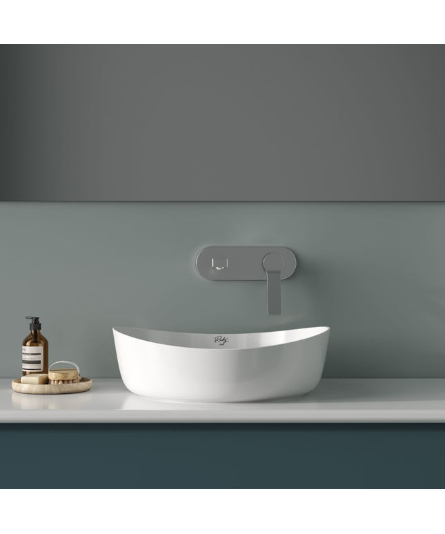 Creavit Ruby RB140 Waskom – Opbouw – Keramiek – 40x10x40 cm – Glanzend Wit