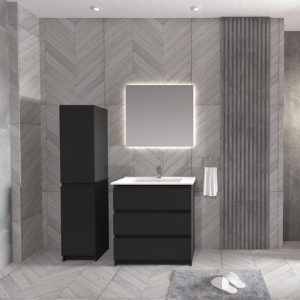 ALONI JUPITER wastafelonderkast – 80 cm – Zwart – Softclose