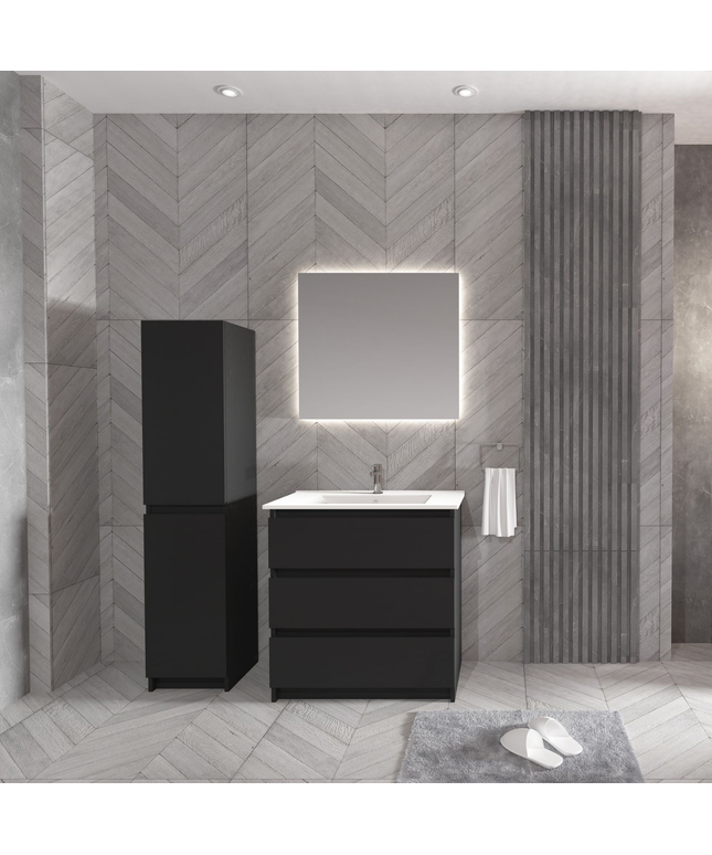 ALONI JUPITER wastafelonderkast – 80 cm – Zwart – Softclose