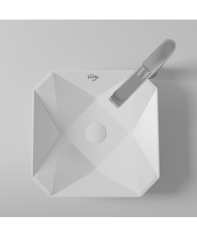 Creavit Ruby RB040 Waskom – Opbouw – Keramiek – 40x8,5x40 cm – Glanzend Wit