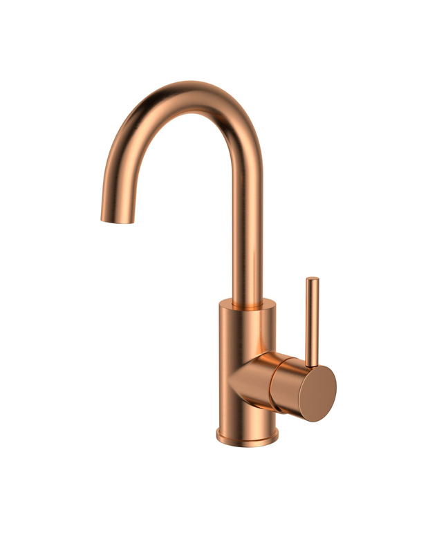 ALONI Ensy wastafelkraan met draaibare uitloop – Geborsteld koper (PVD)